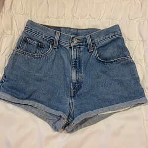 levi’s original red tag 550 size 25 high waisted denim jean shorts vintage